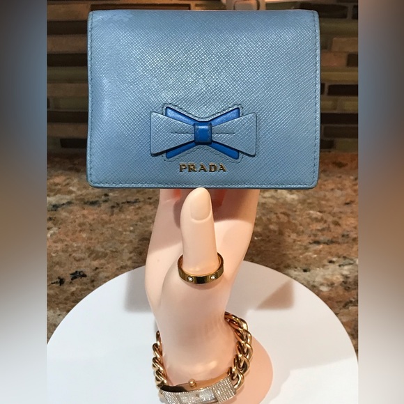 PRADA Signature Saffiano Leather Bifold Wallet 😍💙🦋 - Picture 13 of 17